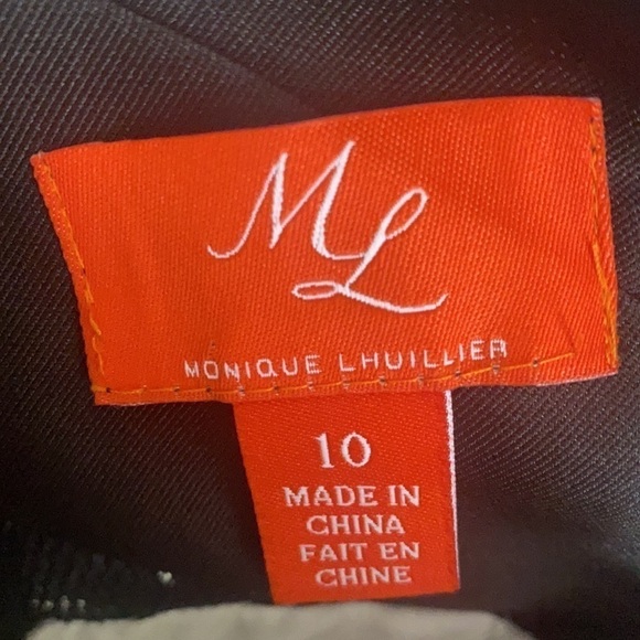 Monique Lhuillier black and white A-line halter dress Size 10 - Picture 6 of 6